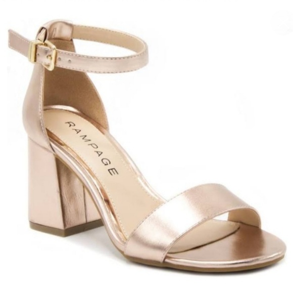 rose gold chunky heels